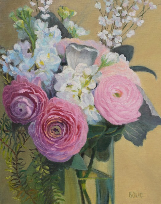 Wedding Bouquet, oil on linen panel, 10x8"