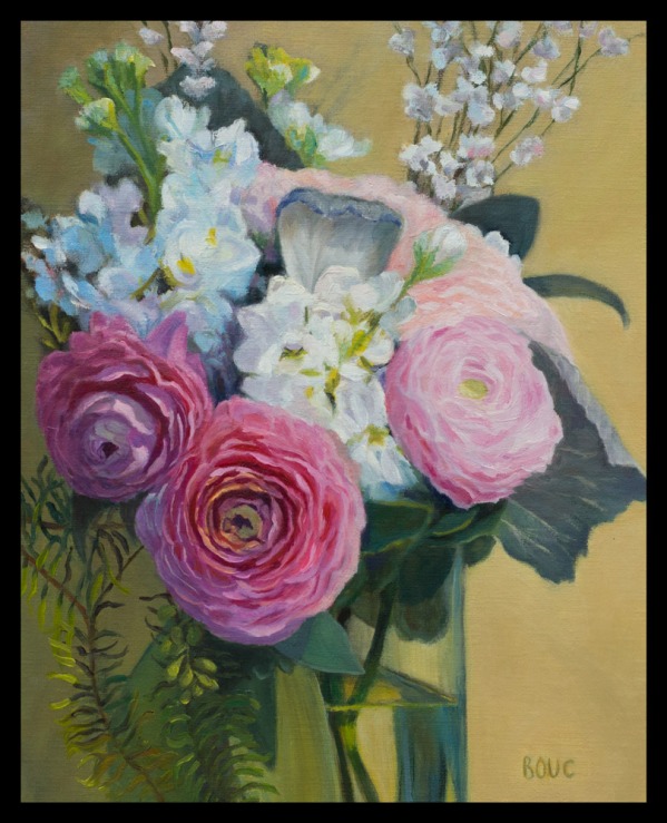 Wedding Bouquet (Fixed), oil on panel, 10x8"